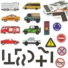 Vodná hračka do vane pre deti penové nálepky autíčka ulica puzzle 23 dielov