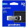 Goodram USB flash disk, USB 2.0, 32GB, čierny, UTS2-0320K0R11, USB A, s otočnou krytkou