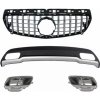 KITT Air Diffuser with Exhaust Muffler Tips and GT-R Panamericana Grille suitable for Mercedes A-Class W176 (2012-08.2018) Sport Pack