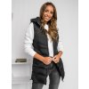 Čierna dámska dlhá prešívaná vesta Bolf 7044