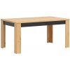 BRW Jedálenský stôl rozkladací OSTIA STO/7/16 dub artisan/dub čierny drevo 160-200 cm x 76.5 cm x 90 cm