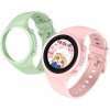 Detské smart hodinky okrúhle Kiddoboo x Lagenio WatchMe 4G Pink/Mint