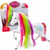 LeanToys Velká pohádková figurka koně s duhovou hřívou, barevné dekorace, bílé, LEAN Toys