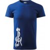 Husľový kľúč gitara - Klasické pánske tričko vyššej gramáže - XL ( Kráľovská modrá )