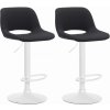 Design-Shop 2x Barová stolička Camden - látka, biely rám - Čierna