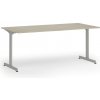 Kancelársky stôl PRIMO BETA, 180x90 cm, sivá podnož, dub prírodný