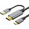 PremiumCord HDMI2.0 na USB-C kábel pre monitory s USB-C konektorom, 4K @ 60Hz, 1080p Aluminium 2m (ku31hdmi25)