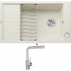Blanco ELON XL 8 S biela soft + excentrické ovládanie + Blanco MILA chróm 519414