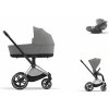 Cybex Platinum CYBEX Priam Travel Set + Cloud T Plus i-Size mirage grey 2023 chrome with black details