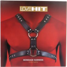 Virgite Love Hit Bondage Harness Mod. 5, čierny koženkový pánsky postroj