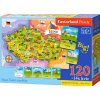 Puzzle Mapa Českej republiky 120 dielikov + 14x kvíz
