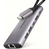 AXAGON HMC-6G2L, USB 10Gb/s hub, 2x USB-A, 1x USB-C, HDMI 4k/60, RJ-45, PD 100W, kábel USB-C 15cm