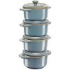Staub sada 4 keramických foriem Mini Cocotte, starožitná modrá, 40508-159