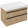 SAPHO - SITIA umývadlová skrinka 75,6x50x44,2cm, 2x zásuvka, dub Alabama SI080-2222