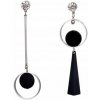 Asymetrické čierne náušnice so zirkónmi - Asymmetrical Black Earrings