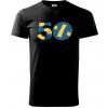Volejbal okrúhle narodeniny 50 - Klasické pánske tričko vyššej gramáže - M ( Čierna )