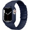AppleKing odolné silikónové puzdro s magnetickým remienkom na Apple Watch 45 mm / 44 mm - tmavomodré - možnosť vrátiť tovar ZADARMO do 30tich dní