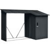 Riwall PRO RMWS 3x9 Anthracite přístřešek na dřevo s kůlnou 2,7 x 1,6 m s pultovou střechou antracit