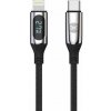 Datový kabel s LCD Forever USB-C/Lightning 1m 27W černý GSM171011