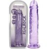 RealRock Crystal Clear Realistic 9″ fialové dildo s prísavkou 25,5 x 4,5 cm
