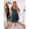 ZAZZA Tmavozelené midi čipkované šaty Veľkosť: XXL