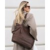 Marco Mazzini Kožená shopper taška s priehradkou na formát A4 | čokoládová vs130f