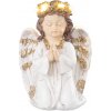 Dekorácia MagicHome, Anjel modliaci, LED, polyresin, na hrob, 11,5x7,5x15,5 cm