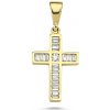 Lillian Vassago Zlatý prívesok krížik so zirkónmi v štýle baguette LLV11-GP040