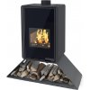 Krbové kachle FLAMINGO DELUXE SENAI, čierna