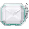 AppleKing odolný transparentný obal s farebným rámčekom pre AirPods 4 - tyrkysový - možnosť vrátiť tovar ZADARMO do 30tich dní