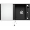 Blanco AXIA III 5 S antracit s excentrom + sklenená krájacia doska 523215 + Blanco MIDA-S chróm 521454