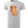 Kapybara s palcom hore - Tričko extra veľké (5-8XL) - 5XL ( Svetlosivý melír )