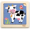 Viga puzzle 4 dílky kráva