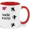 FOTOpošta Hrnček s fotkou farebný rámik Srdce 1 ČERVENÝ 350 ml