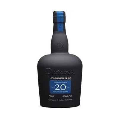 Dictador 20y rum 40% 0,7l (čistá fľaša)