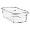ARAVEN Gastronádoba GN 1/3, polykarbonát, integrovaný štítok, Hĺbka: 100 mm, Objem: 3,7 L