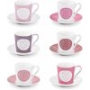 Šálky na espresso x6 porcelánové s podšálkami TESCOMA K1