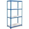 Manutan Expert Kovový regál Rapid 2, 160 x 122 x 45,5 cm, 200 kg/polica, 4 laminované police, modrý
