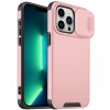 AppleKing matný kryt s posuvnou krytkou kamery na iPhone 13 Pro - ružový - možnosť vrátiť tovar ZADARMO do 30tich dní