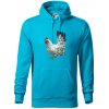 Sliepka kreslená biela - Mikina pánska Cape s kapucňou - 3XL ( Svetlý tyrkys )