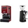 Gaggia New Classic E24, red + Rocket Espresso SUPER FAUSTO, black