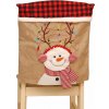 VIANOČNÝ POŤAH OBLEČENIE NA STOLIČKU Vianoce SNEHULIAK DEKORÁCIA