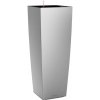 Lechuza Kvetináč Cubico Alto Premium, strieborná metalická, 40 x 40 x 105 cm