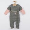 Dojčenský bavlnený overal Koala BE BRAVE šedo-ružový - 74 (6-9m)