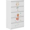 Detská komoda s 5 zásuvkami, FOX