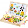 2KidsToys Farma drevené puzzle s tabuľkou