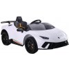 Športové detské elektrické autíčko Megacar Lamborghini Huracan, 4x45W, 12V 4,5Ah, biele