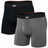 Saxx VIBE XTRA BOXER BRIEF FLY 2PK black/dark grey heather Veľkosť: L pánske boxerky
