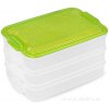 Trojobal 3x 800 ml, box na potraviny - zelený