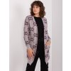 Tmavofialový vzorovaný kardigán s vreckami -AT-SW-23401-A.96-dark viollet ONE SIZE